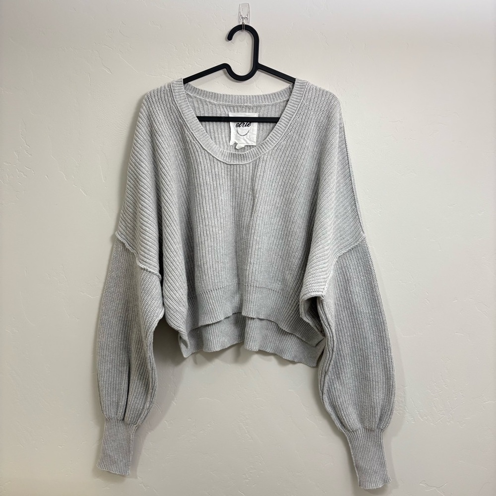 Aerie Beyond Cropped Sweater oversized cotton grey
Size S - Picture 3 of 8